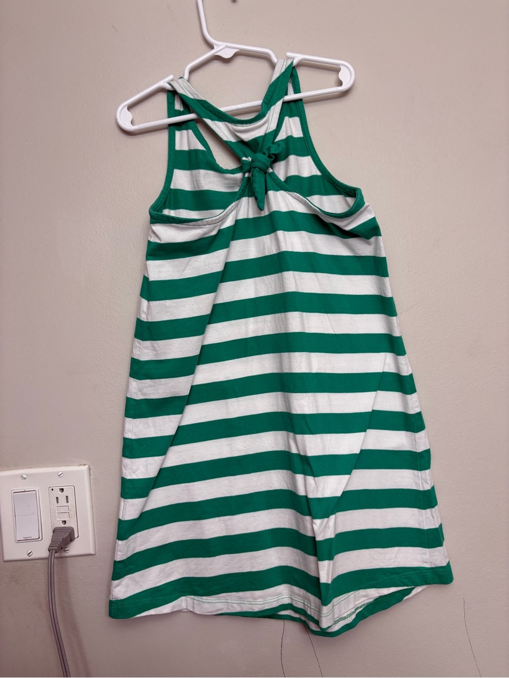 Hanna Andersson Green and White Striped Tank Dress - Picture 4 of 6